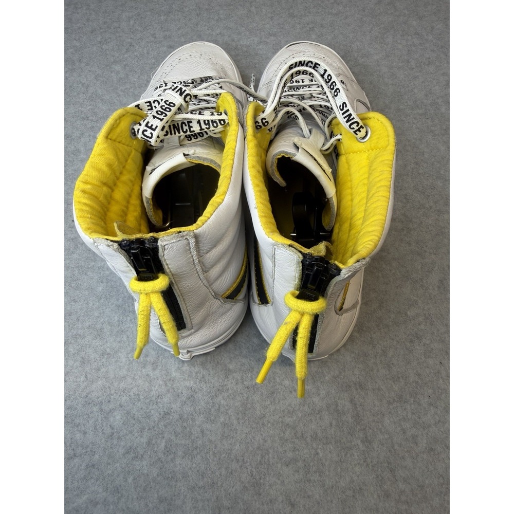 Vans Sk8-Hi Family Reissue Zip Premium - White Leather/Yellow/Black Mens 12 - Picture 6 of 10